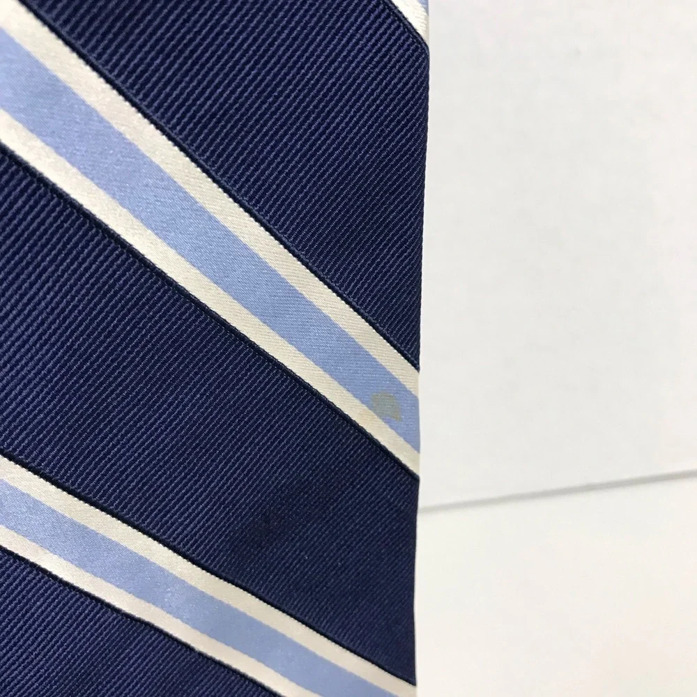 Tommy Hilfiger Blue Striped Silk Ties Bundle of 2 Mens Office Academia Preppy